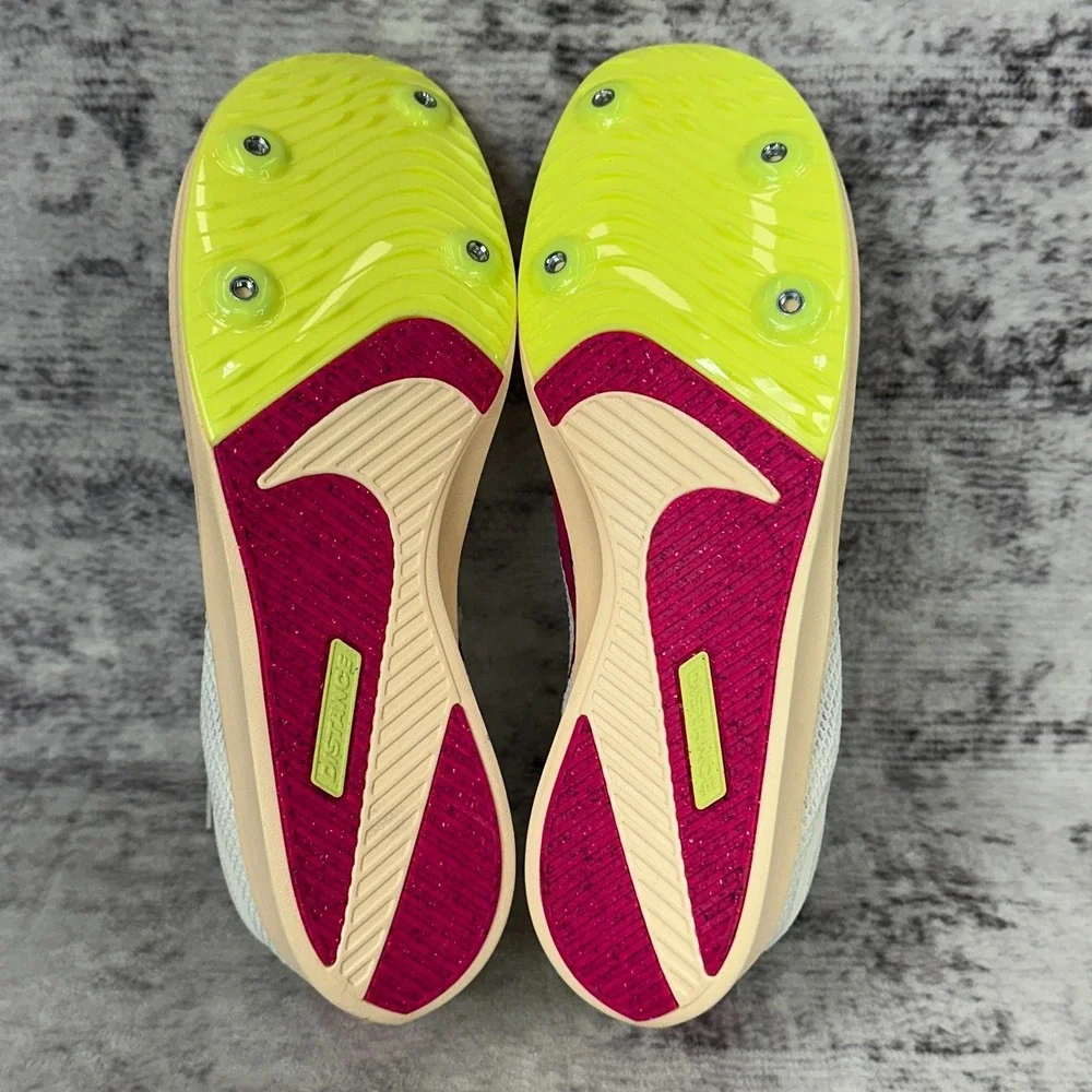 New No Box Nike Zoom Rival Distance Track Spikes Men's Size 12 White Pink DC8725